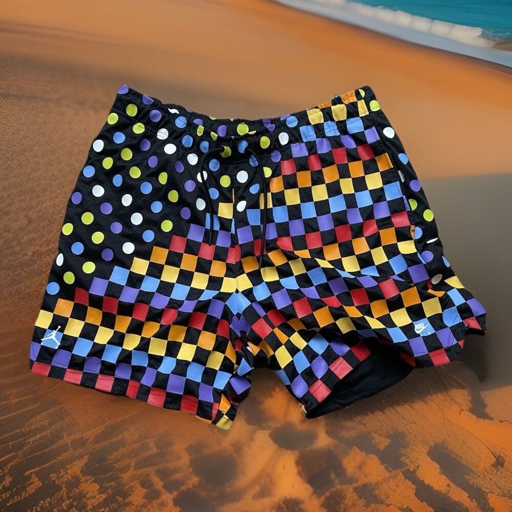 Men’s NIKE Air Jordan Shorts Men Black Retro 3 Jumpman Polka Dot XL